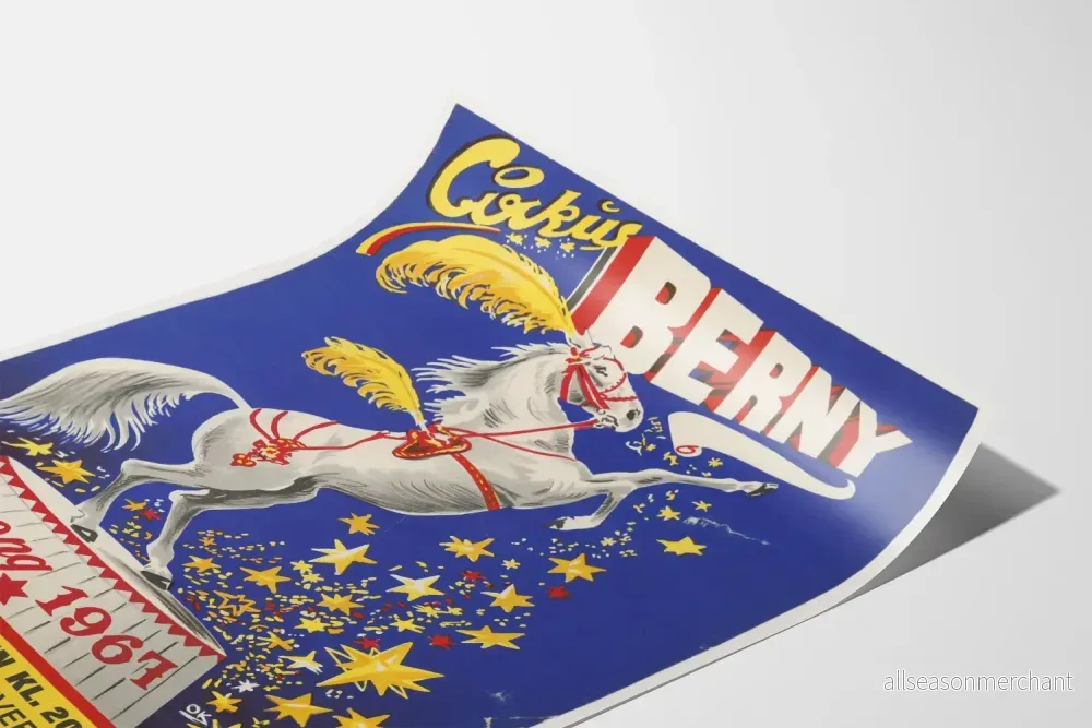 Berny cirkusaffisch säsong 1967 – vintage poster för väggdekoration - Bild 3